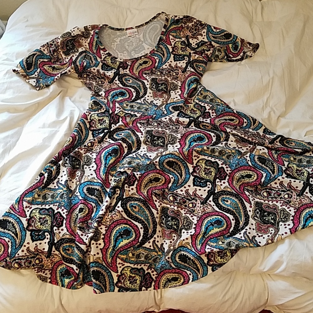 LuLaRoe colorful paisley A-line dress